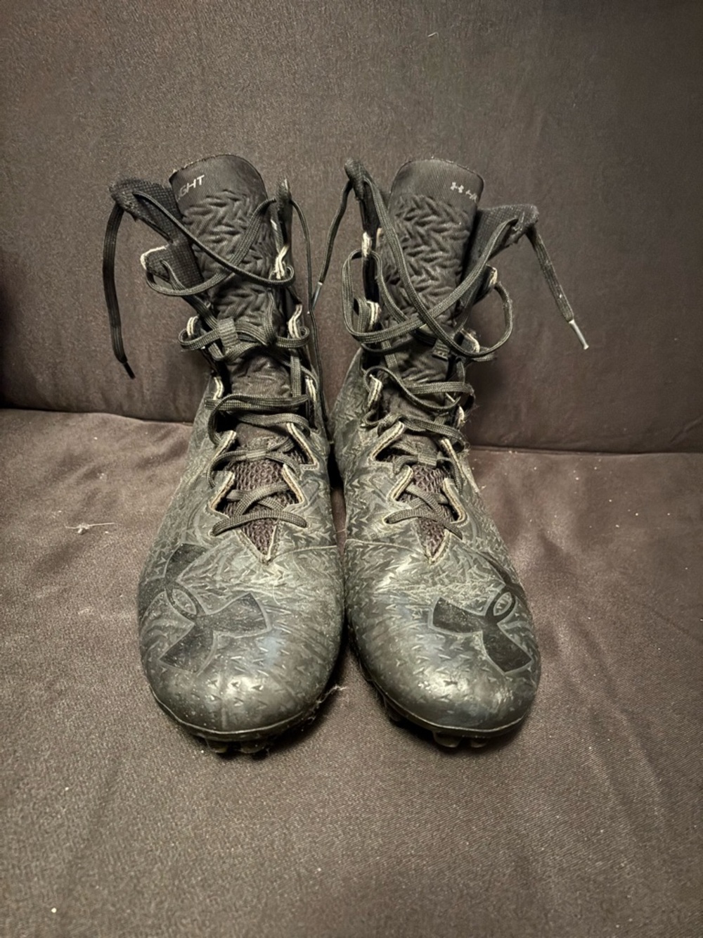 Under Armour Black High-Top Football Cleats